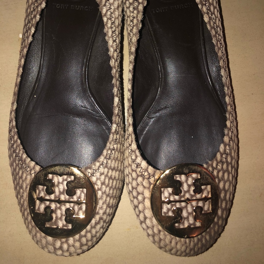 Tory Burch Snake Skin Reva Flats